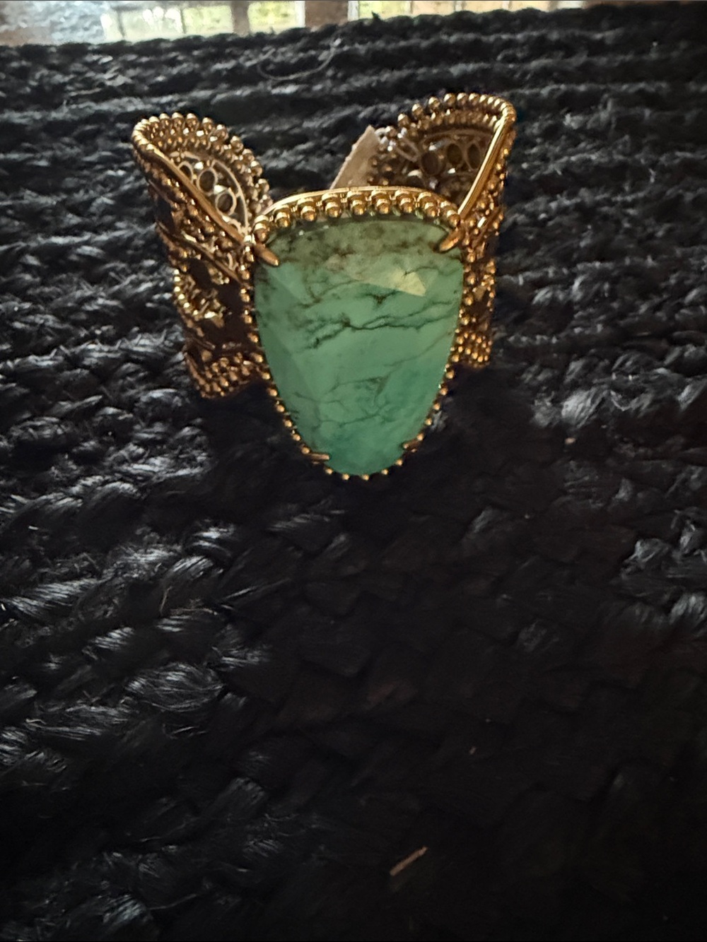 Kendra Scott Gold Filigree Cuff with Turquoise Stone